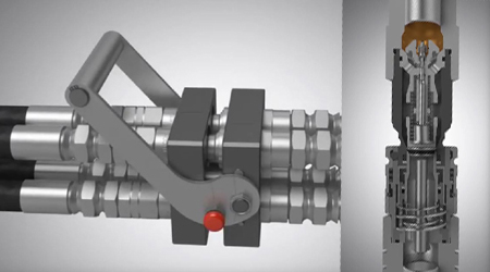 Schnitt durch Hydraulikkupplung