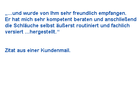 Zitat aus einer Kunden E-Mail